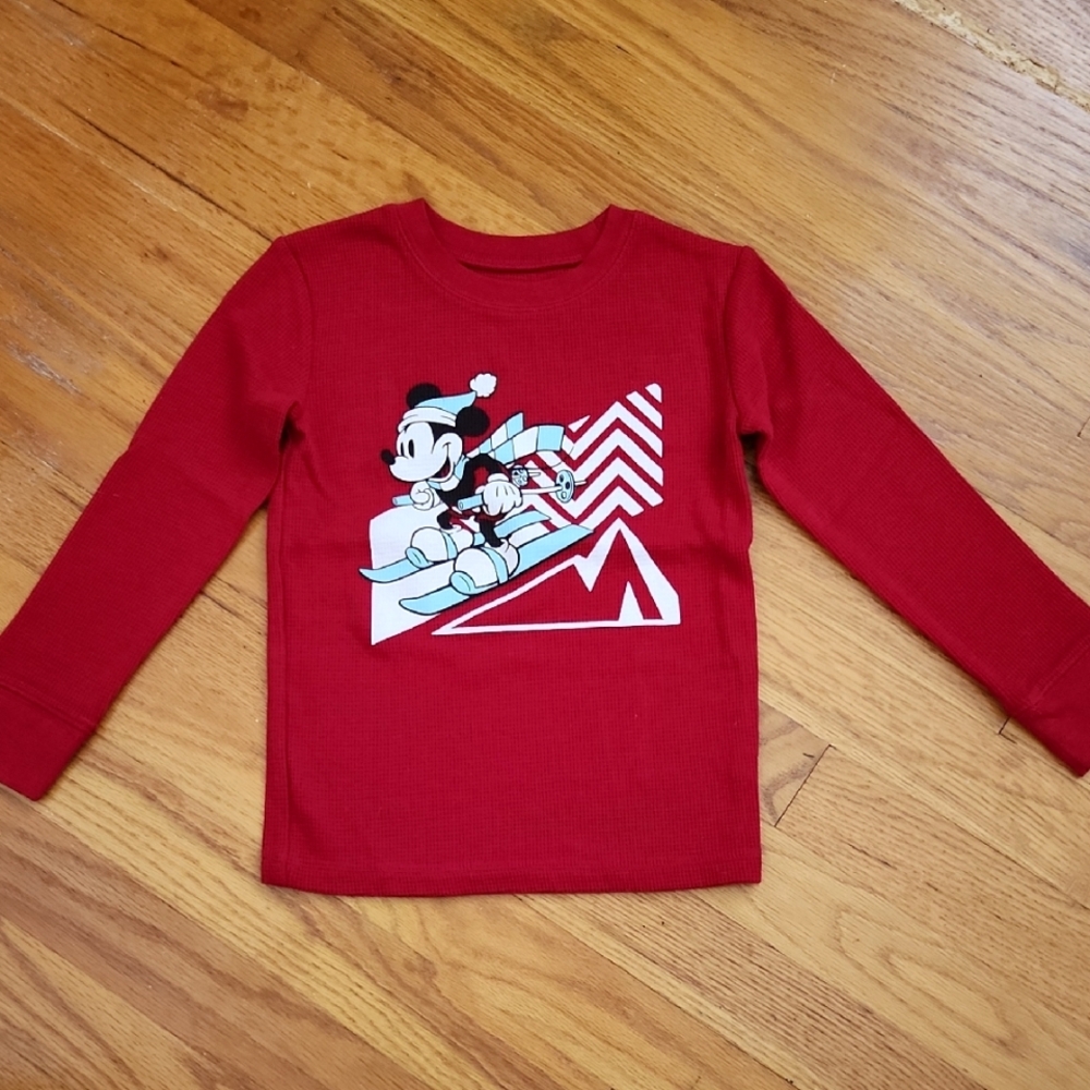Mickey Mouse Red Long Sleeve Thermal Tee size 3T